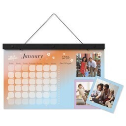 17"x11" Keepsake Wall Calendar with Happy Gradient design