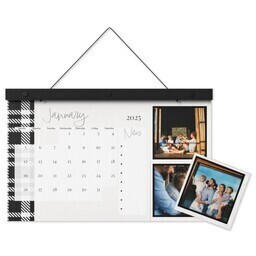 17"x11" Keepsake Wall Calendar with Modern Plaid design