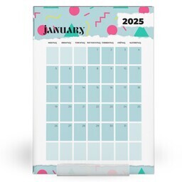 5"x7" Desktop Card Calendar Refill with 90s Patterns design