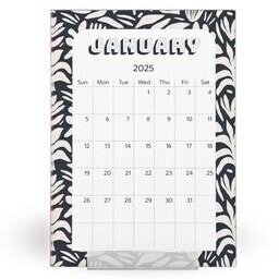 5"x7" Desktop Card Calendar Refill with Abstract Floral design