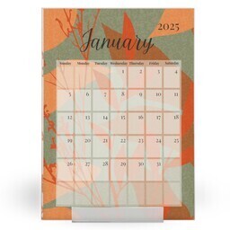 5"x7" Desktop Card Calendar Refill with Botanical Silhouettes design