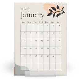 5"x7" Desktop Card Calendar Refill with Organic Shapes design