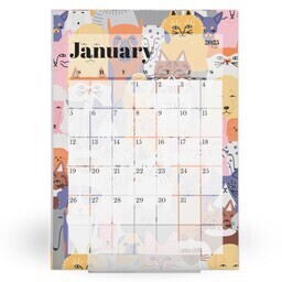 5"x7" Desktop Card Calendar Refill with Playful Pets design