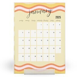 5"x7" Desktop Card Calendar Refill with Retro Frames design