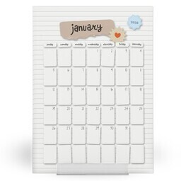 5"x7" Desktop Card Calendar Refill with Scrapbook Journal design