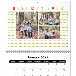 8.5x11, 12 Month Photo Calendar with Oh Happy Day design