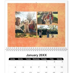 8.5x11, 12 Month Photo Calendar with Pastel Pop design