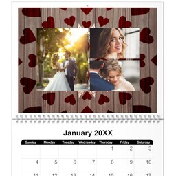 8.5x11, 12 Month Photo Calendar with Rustic Lace design