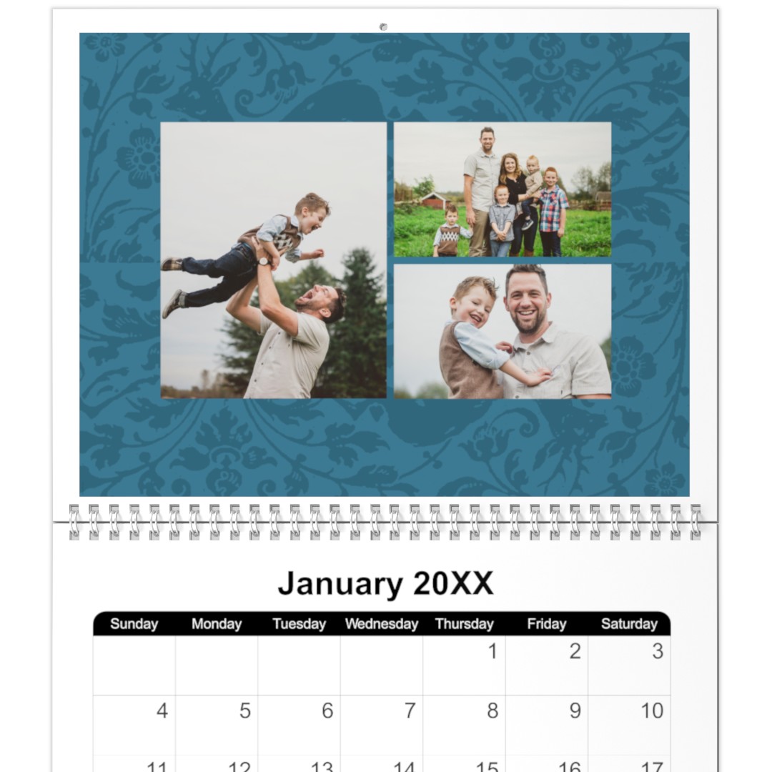 Personalized photo calendar with family images