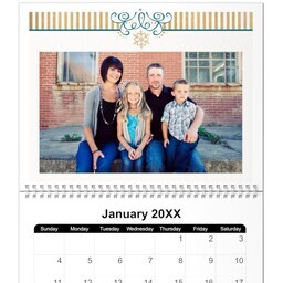 8.5x11, 12 Month Photo Calendar with Elegant Seasonal Traditions design
