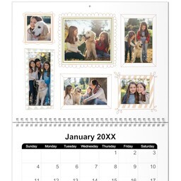 8.5x11, 12 Month Photo Calendar with Frames design