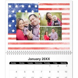 8.5x11, 12 Month Photo Calendar with Vintage Americana design