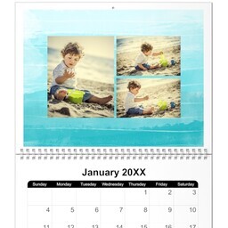 8.5x11, 12 Month Photo Calendar with Watercolor design