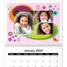 8.5x11, 12 Month Photo Calendar with Whimsy design