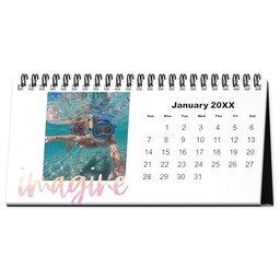 4"x8" Desktop Calendar (Flexible Start Date) with Brushed Inspirationals design