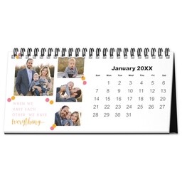 4"x8" Desktop Calendar (Flexible Start Date) with Family Love design