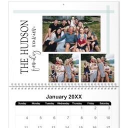 8.5x11, 12 Month Photo Calendar with Generations of Love design