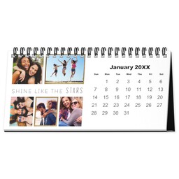 4"x8" Desktop Calendar (Flexible Start Date) with Gleaming Frames design