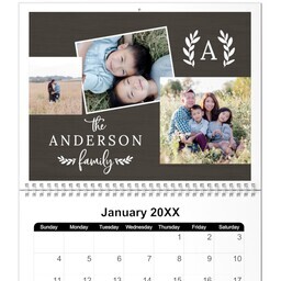 8.5x11, 12 Month Photo Calendar with Family is Everything design