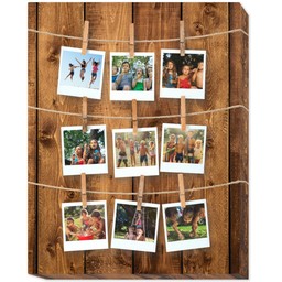 11x14 Photo Canvas with Snapshots Dark Wood design