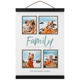 Hanging Canvas 12x16 with Family Love Never Ends design