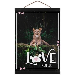 Hanging Canvas 12x16 with Love Pink Hearts design