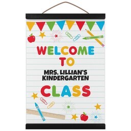 Hanging Canvas 12x16 with Welcome Pennants design