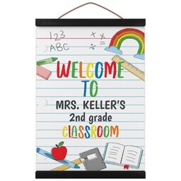 Hanging Canvas 12x16 with Welcome Rainbow design