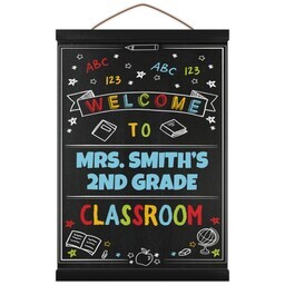 Hanging Canvas 12x16 with Welcome To Classroom design