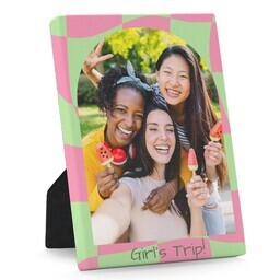 Desktop Canvas, 5x7 with Cheerful Checkers design