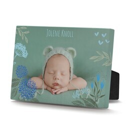 Desktop Canvas, 5x7 with Cool Blue Botanicals design