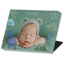 Same Day Desk Canvas 5" x 7" with Cool Blue Botanicals design