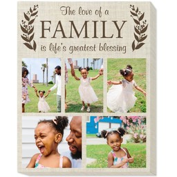11x14 Photo Canvas with Family Burlap design
