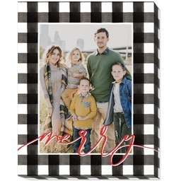 11x14 Photo Canvas with Merry Buffalo Check design