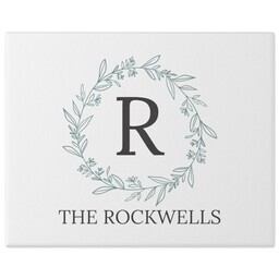 8x10 Gallery Wrap Photo Canvas with Wreath Monogram design