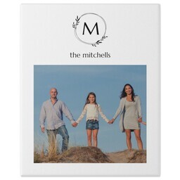 8x10 Gallery Wrap Photo Canvas with Laurel Monogram design