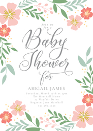 5x7 Greeting Card, Glossy, Blank Envelope with Baby Bouquet design