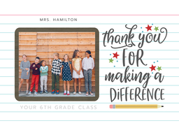 5x7 Greeting Card, Glossy, Blank Envelope with Favorite Teacher design