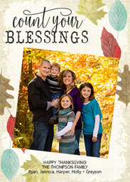 5x7 Greeting Card, Glossy, Blank Envelope with Fall Leaves design