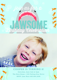 5x7 Greeting Card, Glossy, Blank Envelope with Jawsome Birthday design