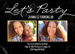 5x7 Greeting Card, Glossy, Blank Envelope with Marble Party design