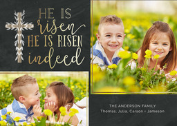 5x7 Greeting Card, Glossy, Blank Envelope with Ornate Cross design