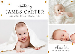 5x7 Greeting Card, Glossy, Blank Envelope with Proudly Introducing design