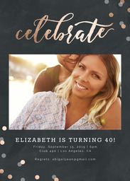 5x7 Greeting Card, Glossy, Blank Envelope with Shimmer Celebration design