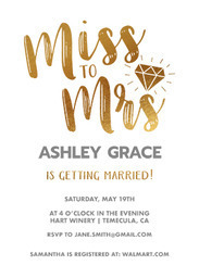 5x7 Greeting Card, Glossy, Blank Envelope with Shining Future Mrs design