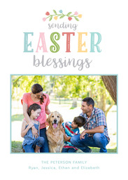 5x7 Greeting Card, Glossy, Blank Envelope with Tulip Blessings design