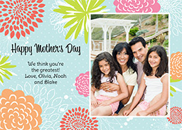 5x7 Cardstock, Blank Envelope with Beautiful Blossoms design