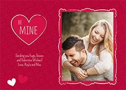 5x7 Greeting Card, Matte, Blank Envelope with Be My Valentine design