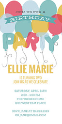 4x8 Greeting Card, Glossy, Blank Envelope with Bursting Birthday design