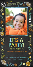 4x8 Greeting Card, Glossy, Blank Envelope with Chalkboard Doodles - Boy design